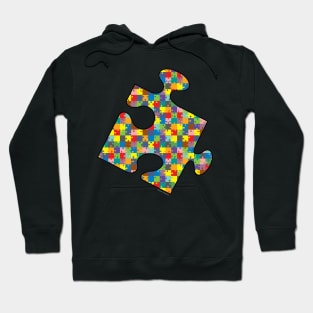 Jigsaw Patterned Jigsaw Piece Hoodie